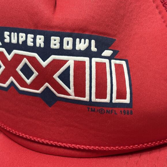 VTG Super Bowl XXIII Trucker Snapback Hat Cap San Francisco 49ers NFL 1988 - Picture 2 of 8